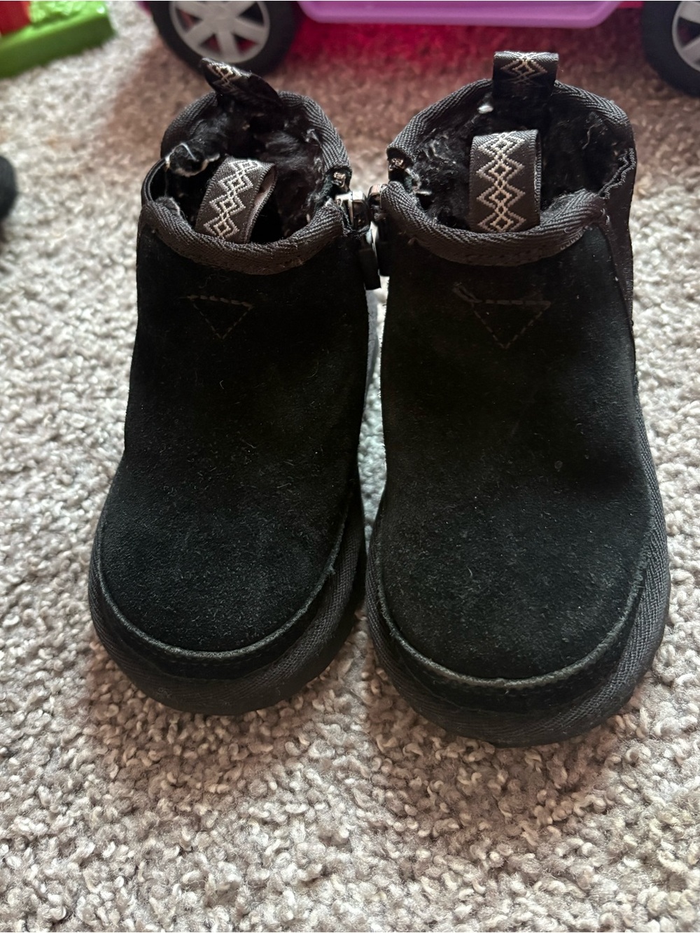 UGG Kids Black Suede Ankle Boots